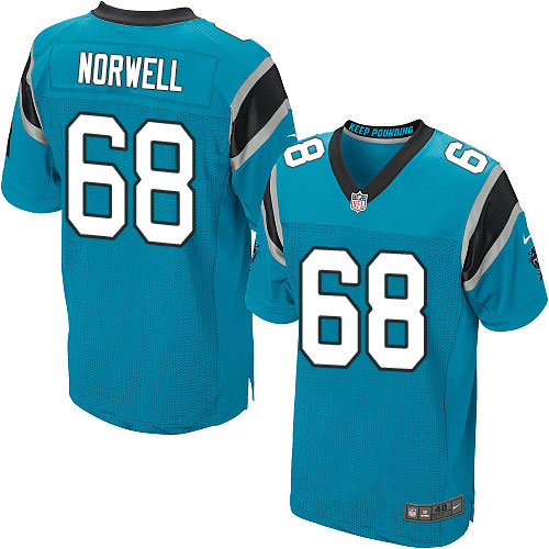 Men's Elite Andrew Norwell Nike Jersey Blue Alternate - #68 NFL Carolina Panthers